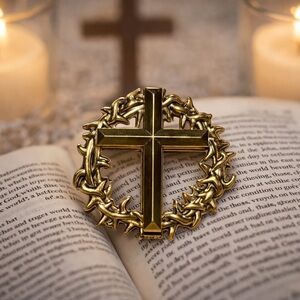 Estate Gold Cross Brooch